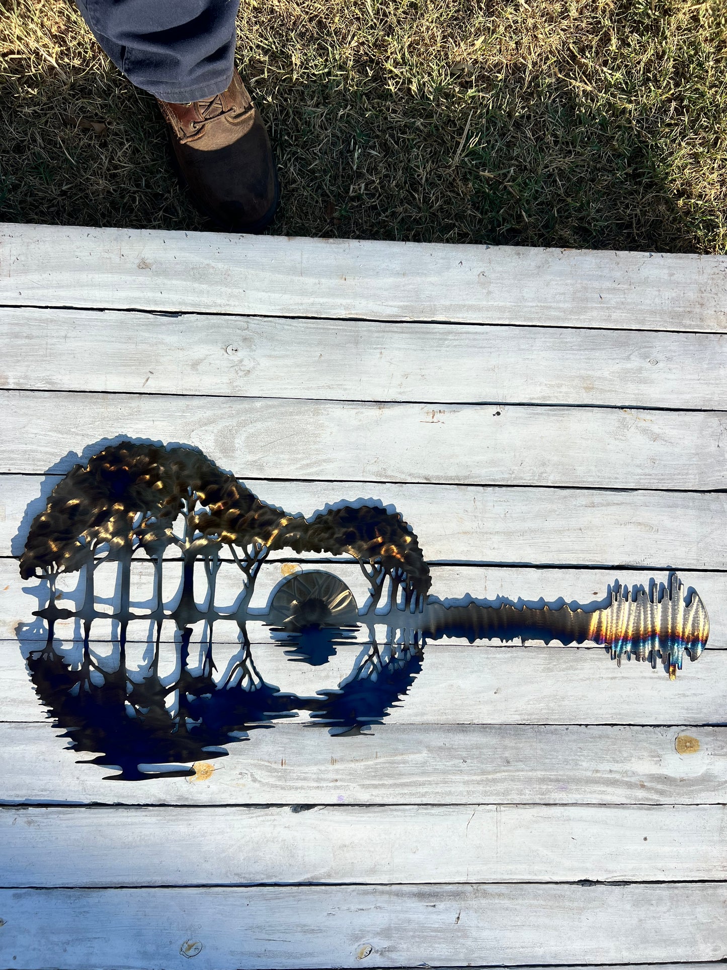 Guitar with nature scene