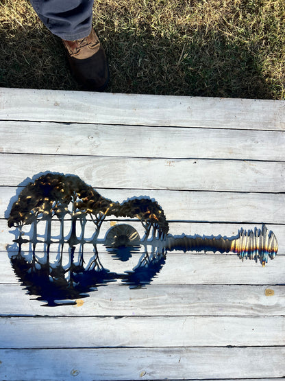 Guitar with nature scene