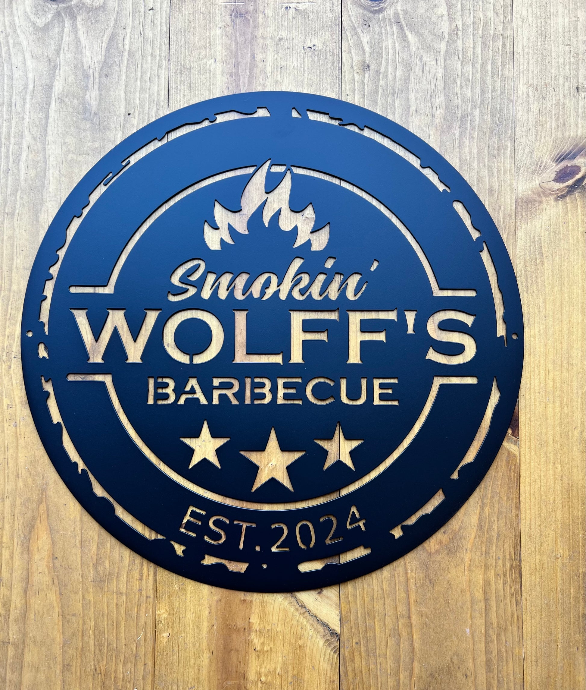 Powdercoated Black Custom Metal Barbecue sign, available in 24', 30" and 36".