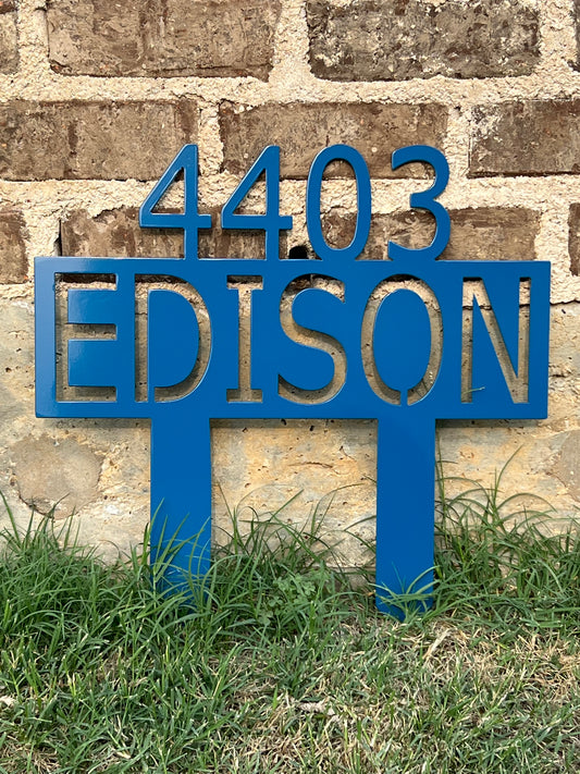 Custom Address Yard Stake