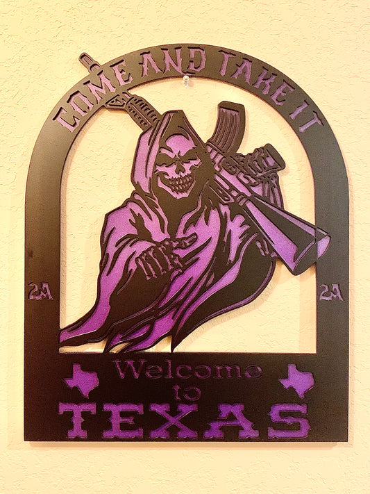 Grim reaper “Come and take it” wall art